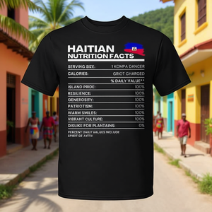 Maglietta promozionale Haitian Nutrition Facts - Product Image 3