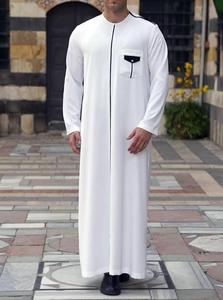Thobe émirati de luxe noir, Kandura traditionnelle, vêtement arabe élégant, Jubba pour homme, doux et respirant, tenue islamique moderne - Product Image 2