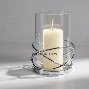 Dernier modèle Arrivée Argent Brillant Poli Unique Designer Métal Et Verre Flou Fait Look Attrayant Ouragan Titulaire Fournitures - Product Image 4