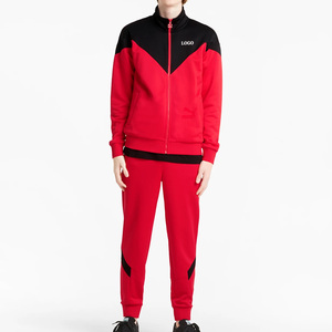 Survêtement pour homme à col montant, design bicolore, fermeture éclair, prix bas, manches longues / matière douce pour un ajustement décontracté, vêtements décontractés - Product Image 1