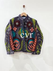 Abrigo de terciopelo Suzani uzbeco ecológico, bordado a mano, hecho a mano, de lujo para mujer, estilo bohemio de invierno para fiestas. - Product Image 1