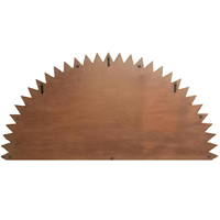 Tête de lit Queen Smart Art en bois sculpté à la main, éclairée et réglable en hauteur, motif Demi-Soleil Doré, pour décoration de chambre de style Ferme, design artisanal