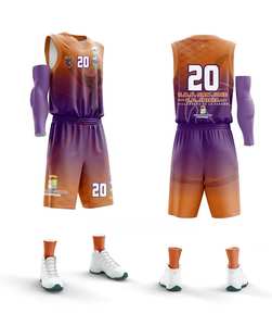 Maillot de sport de basket-ball par sublimation personnalisé de haute qualité logo de l'équipe imprimé en gros et uniformes de numéro - Product Image 2