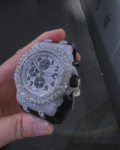 Reloj de Diamantes Moissanite con Incrustaciones de Diamantes al por Mayor, Precio Directo de Fábrica, Estilo Hip Hop, Reloj de Regalo de Compromiso - Product Image 2