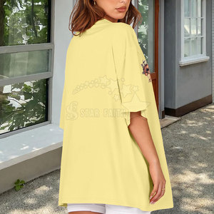 Cómoda camiseta de gran tamaño para mujer, de lona, holgada, transpirable, ligera, informal, elegante, para uso diario - Product Image 6