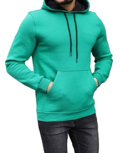 Nueva moda para hombre Sudadera con capucha de lana Gimnasio Chándal liso Sudadera de manga larga Impreso Oversize Pullover Sudaderas con capucha Azul cielo - Product Image 5