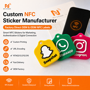 Etiquetas RFID NFC de Silicona para Redes Sociales, Etiqueta RFID Ntag213 con <span class=keywords><strong>URL</strong></span> para Reseñas en Instagram y Facebook - Product Image 2