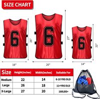 NOUVEAU Ensemble de 12 dossards d'entraînement numérotés en maille respirante pour adultes, fins et unis, pour football et basketball