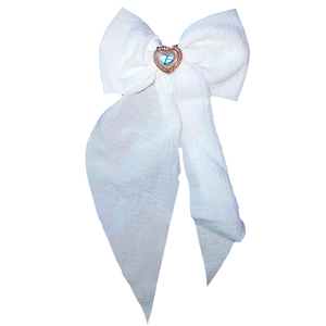 Spilla e Gioiello a Cuore in Stile Dolce con Design Ondulato, Realizzati in Nastro con Fiocco - Product Image 4