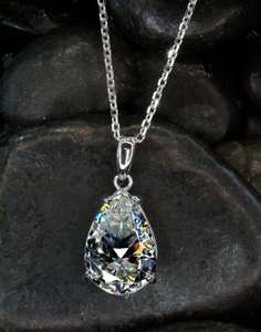 Pendentif en forme de poire avec chaîne pour hommes et femmes Bijoux gravables unisexes - Product Image 3