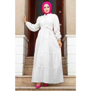 Robe Hijab Sezen festonné Ecru - Product Image 6