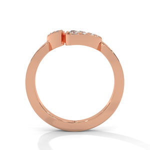 Bague en or rose avec diamant Moissanite 14K de qualité supérieure bijoux en forme de coeur de mariage durables avec diamants étincelants créés en laboratoire - Product Image 3