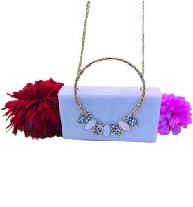 Designer Ladies Satin Lining Resin <b>Clutch</b> <b>Bag</b> Handcrafted Cost-Effective Fashion Evening <b>Bags</b> for <b>Weddings</b> Parties - Product Image 2