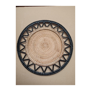 Handmade <b>Round</b> Rattan Charger Plate Floral <b>Round</b> <b>Placemats</b> Natural Rattan <b>Placemats</b> for Dining - Product Image 2