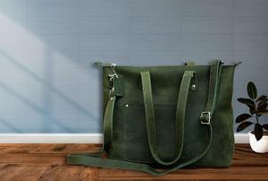 Grand sac fourre-tout en cuir véritable personnalisé pour femmes saison estivale Option fermeture éclair Logo personnalisé et fourre-tout monogramme - Product Image 5