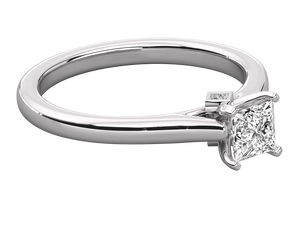 แหวนเพชรเลี้ยงในห้องปฏิบัติการ แหวนหมั้นสำหรับผู้หญิง ชุบทอง 14K ทรงเจ้าหญิง ได้รับการรับรองจาก IGI ผู้ส่งออกเพชรจากอินเดีย - Product Image 3