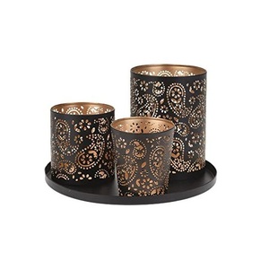 Porte-bougie en fer artisanal et résistant à la chaleur pour la décoration intérieure moderne du salon - Product Image 6