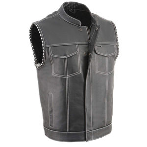 Gilet en cuir vintage pour homme, imperméable, respirant, décontracté, streetwear, coupe ajustée, élégant, sans manches, vêtement d'extérieur - Product Image 6