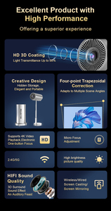 Proyector de cardán de elevación oculta Mini proyector portátil con Android 11, decodificador 4K, proyector de vídeo <span class=keywords><strong>LCD</strong></span> LED WIFI6 Smart Hy300 - Product Image 5