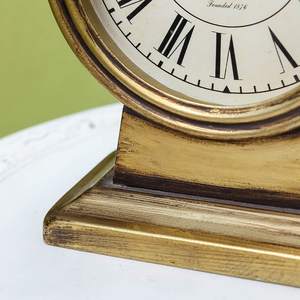 <b>Vintage</b> Gold Table <b>Clock</b> Silent Non-Ticking Battery Operated Rustic Desk <b>Clock</b> for Living Room Decor Shelf - Chic Decor - Product Image 3