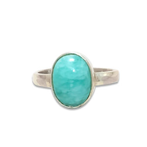 แหวนพลอยอเมซอนธรรมชาติทำจากเงินแท้925แข็งดีไซน์แบบวงรีทรงรีสำหรับงานปาร์ตี้เครื่องประดับเงินขายส่ง - Product Image 1