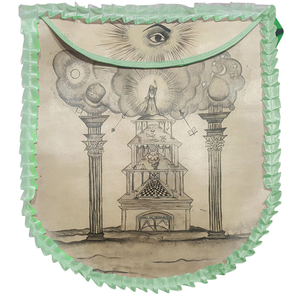 Tablier en or du maître passé Tablier peint à la main Tablier maçonnique inspiré du grand maître du XIXe siècle Service OEM - Product Image 1