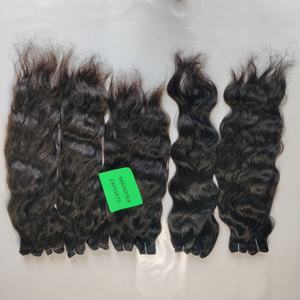 Extensions de cheveux humains vierges indiennes de temple, 100% en gros, pas cher, machine à double trame, naturellement ondulé, noir, fournisseur, Remy - Product Image 5