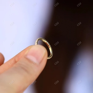 Banda de moissanita Eternity para mujer, piedras de 1,4mm en oro amarillo de 14K, joyería de boda personalizada, diseño de lujo más nuevo para el vendedor - Product Image 5