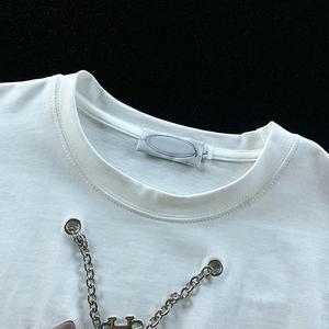 Camiseta con estampado de abullonado en 3D para hombre, proveedor OEM, Camiseta de algodón de gran tamaño, ropa de calle personalizada, logotipo estampado en relieve - Product Image 6