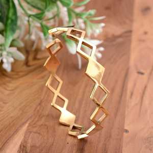 กำไลข้อมือทองเหลืองทรงเรขาคณิตสไตล์โบฮีเมียนทองเหลืองทองสไตล์โบฮีเมียนที่ทันสมัยดีไซน์แบบเปิดสำหรับงานเลี้ยงเครื่องประดับแฟชั่นไอเดียของขวัญ - Product Image 4
