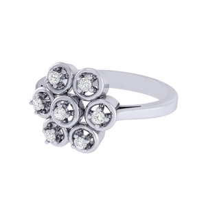 Anillo Floral de Plata de Ley 925 con Certificado BIS, Chapado en Oro, Rodio y Opciones de Incrustaciones de Circonita Cúbica Rosa - Product Image 1