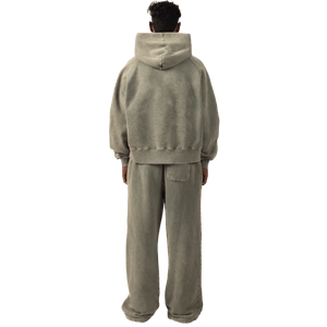 Mens Winter Heavyweight Washed Regular Crop Hoodie Baggy Sweatpants Set Custom Made Essential Comfortable Casual Blank Tracksuit - Product Image 2