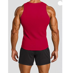 Camiseta sin mangas personalizada para hombre de alta calidad para entrenamientos Logotipo de punto transpirable e informal en la parte delantera - Product Image 2
