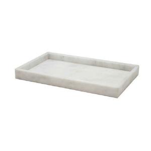 ถาดหินอ่อนสี่เหลี่ยม12x30ซม. พร้อมที่จับโลหะสีทองสำหรับตกแต่งบ้านโรงแรม - Product Image 5