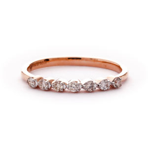 Anillo de Aniversario de Oro Rosa con 7 Diamantes Naturales para Mujer - Product Image 1