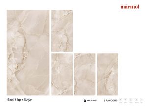 กระเบื้องพอร์ซเลนเคลือบสีเบจฮอร์ติโอนิกซ์ดีไซน์ยุโรปทันสมัยขนาด600x1200มม. สำหรับตกแต่งภายในห้องน้ำวิลล่าโรงเรียนผิวมันวาว - Product Image 3