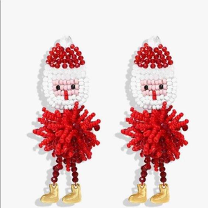 Pendientes Navideños Bordados con Cuentas, Joyería Festiva, Pendientes Artesanales con Cuentas, Se Acepta Diseño Personalizado con Logotipo - Product Image 2