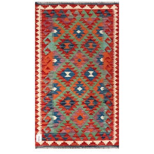 พรมอิมาโกะ ไมมานา อัฟกานิสถาน พรมคิลิม 133 x 76 ซม. พรมพื้นเมืองแบบดั้งเดิมและชุดพรม มีสินค้าในสต็อก - Product Image 1