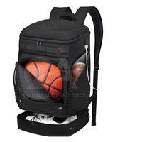 Sac de sport imperméable pour basket-ball Sac à dos en nylon avec poches pour ballons et chaussures Sac polochon pliable pour basket-ball