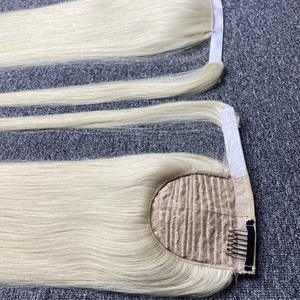 VQ Hair ofrece elegantes extensiones de cabello virgen humano Rubio crudo en todos los tamaños para estilos de cola de caballo - Product Image 2