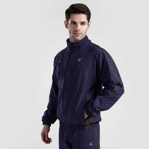 เสื้อแจ็คเก็ต Navy Flex Track Top ผ้าไนลอนระบายอากาศได้ดี สำหรับเล่นกีฬาในฤดูใบไม้ร่วงและฤดูหนาว แบบมีฮู้ด ลายพิมพ์ Acid Wash  สามารถปรับแต่งได้ ชุด 2 ชิ้น - Product Image 3