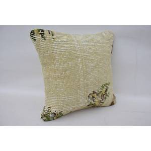 Vintage Pattern 12x12 Inch Beige Wool Kantha Mosaic Paisley Paneled Grape Patchwork <b>Pillow</b> Woven Technique - Product Image 2