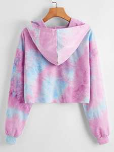 2025 gros Logo personnalisé femmes haut court à capuche à manches longues sweats à capuche pour les femmes - Product Image 2