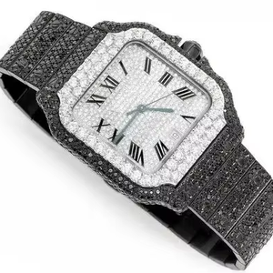 Montre haut de gamme en acier inoxydable, mouvement ETA durable, diamant moissanite, cadran glacé brillant, bracelet en cristal saphir, édition limitée - Product Image 2