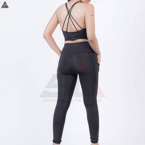 Leggings Deportivos de Yoga de Talla Grande con Logotipo Personalizado en la Parte Delantera, Conjunto de Yoga de 2 Piezas para Mujer, OEM y ODM - Product Image 2