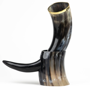 Auténtico Cuerno Vikingo Artesanal Ecológico REHMAN CRAFT para Beber, Estilo Medieval Tradicional, Cuerno Puro de Búfalo para Mead o Cerveza - Product Image 1