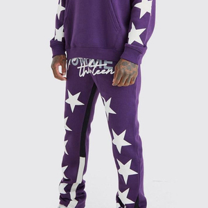 OEM Wholesale Men's 100% Cotton Jogger Tracksuit New Latest Design Solid Regular Pullover Hooded Winter Season Digital Print 2 1 - Product Image 5