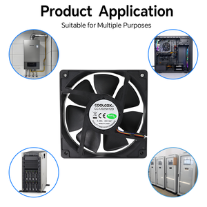CoolCox 120x120x25mm DC 축 방향 냉각 팬 12025 브러시리스 배기 팬 적합한 PC 케이스 및 냉장고 및 서버 섀시 - Product Image 4