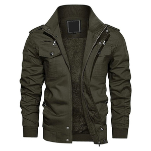 High Quality Men's Fall Winter Bomber <b>Jacket</b> <b>Canvas</b> Windproof Eco-Friendly Multi-Pockets Mandarin Collar 2025 - Product Image 1
