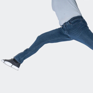 High Trending Blue Classic <b>Jeans</b> for Men Stretch <b>Soft</b> Pants with Stonewashed Finish Hip Hop & Streetwear Style Washed Technics - Product Image 6